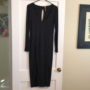 Free People “Girlfriend” Navy Ribbed Dress